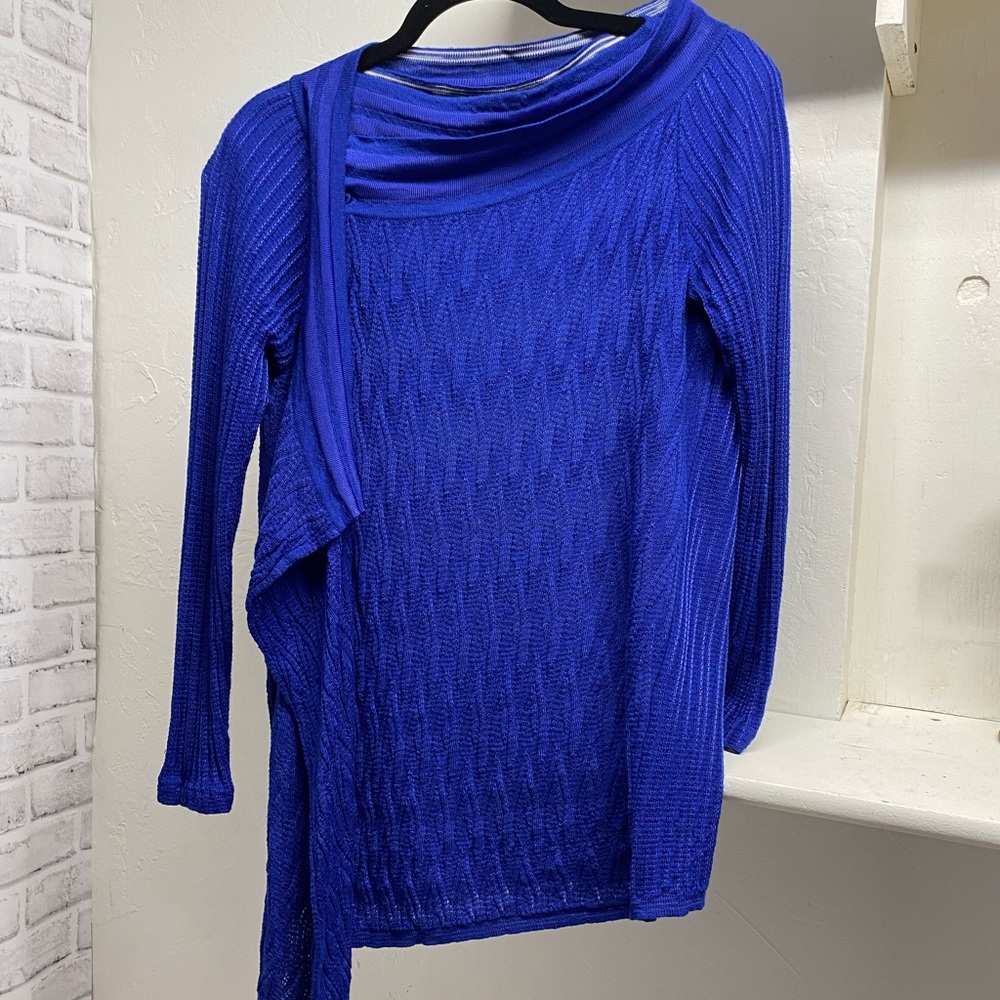 Missoni Royal Blue Boatneck Top and Shawl Sweater
